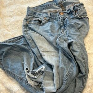 Matchstick crop j crew ripped jeans​